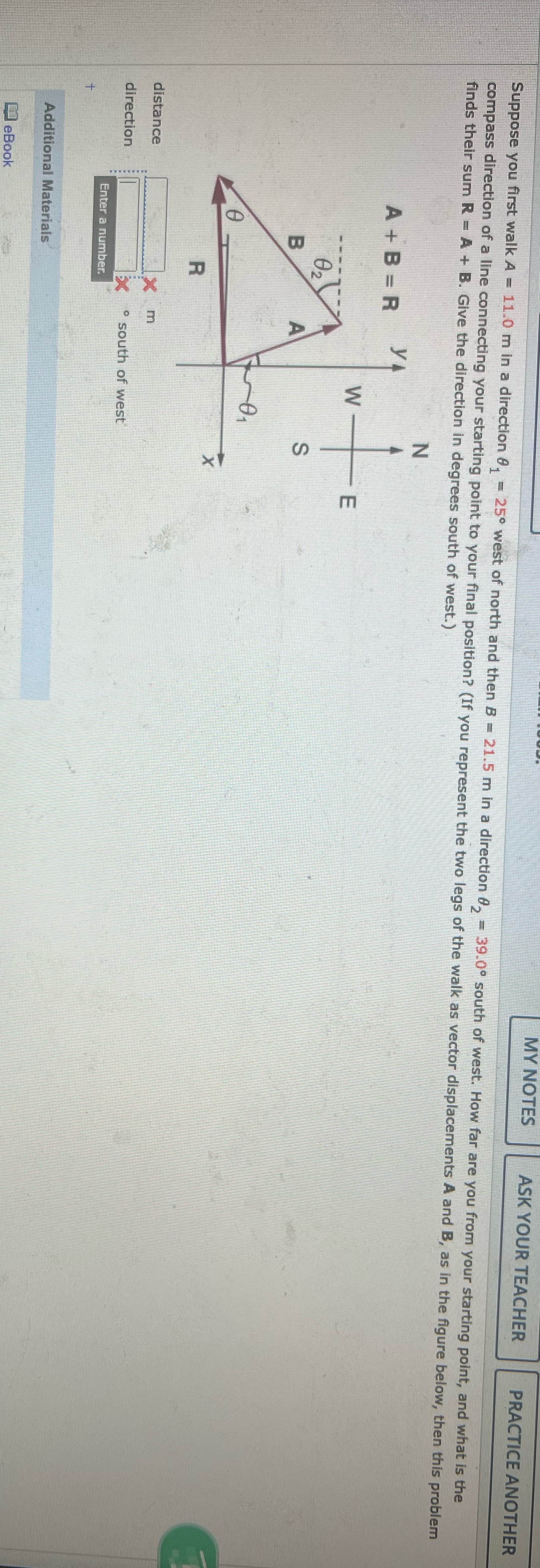 MY NOTES ASK YOUR TEACHER PRACTICE ANOTHER Suppose you first walk