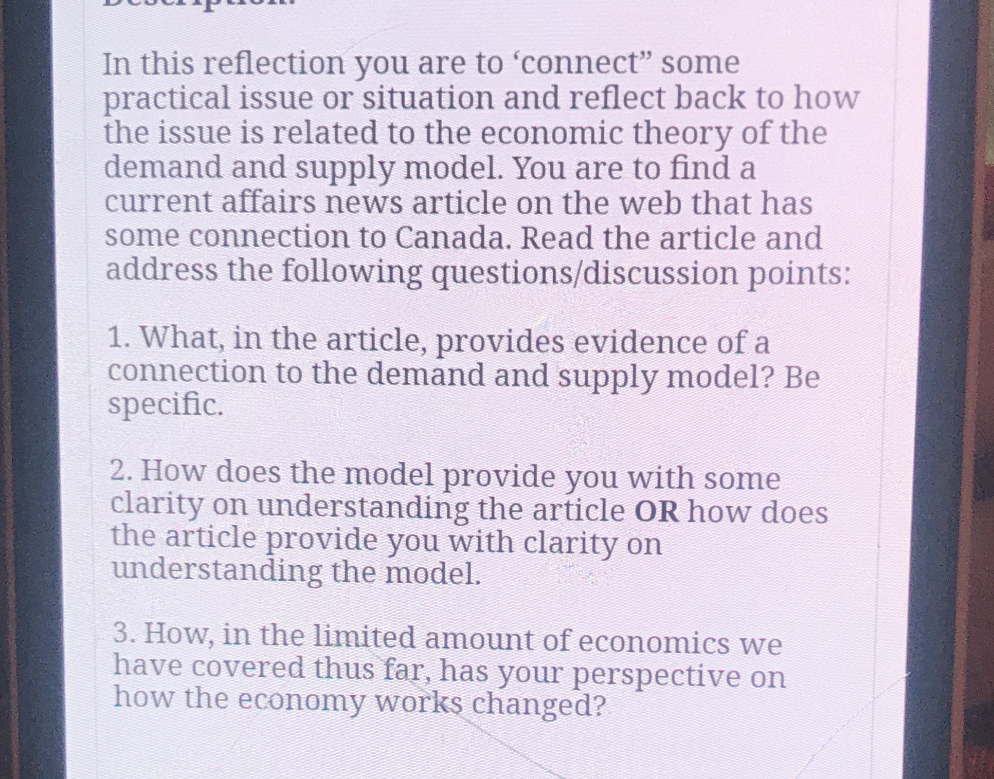 i need with some latest article In this reflection you are to