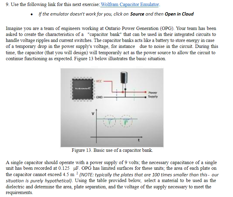  9. Use the following link for this next exercise: Wolfram Capacitor
