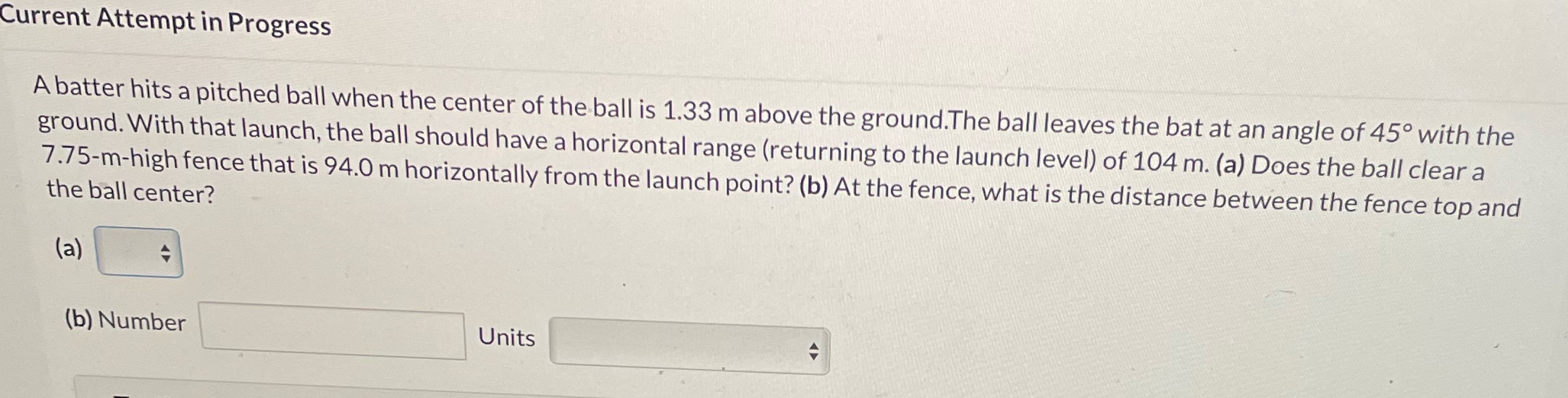 Current Attempt in Progress A batter hits a pitched ball when