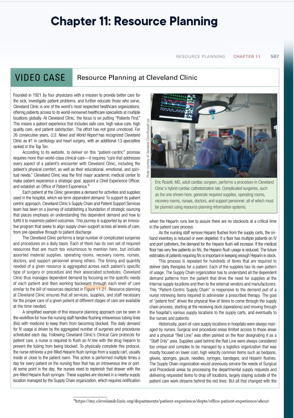 Chapter 11: Read and watch the video for the case "Resource Planning