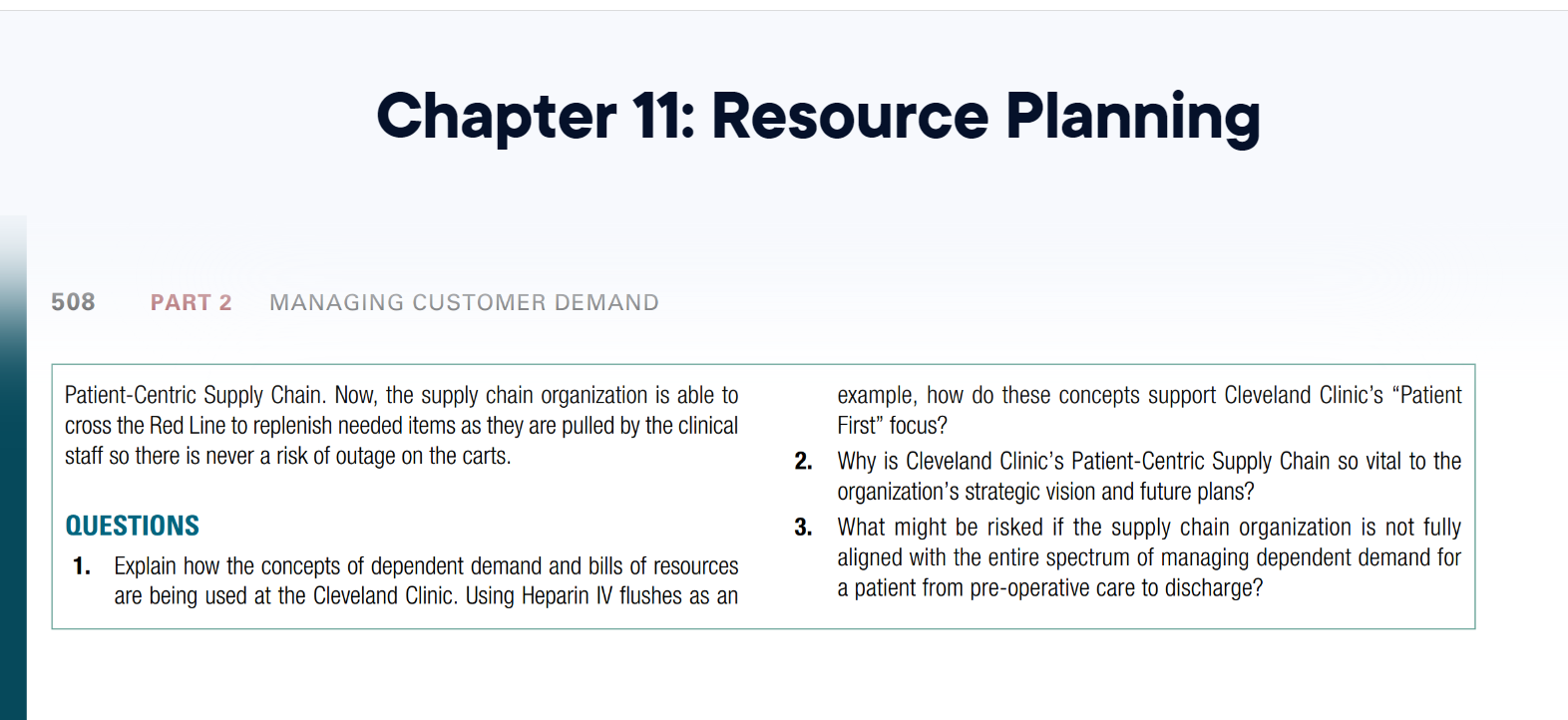 at Cleveland Clinic" on pages 507-508 of the textbook and provide your