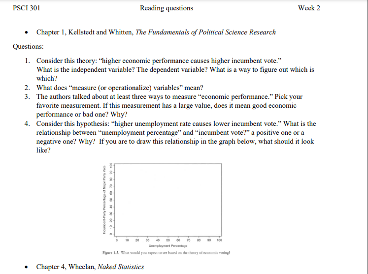  PSCI 301 Reading questions Week 2 . Chapter 1, Kellstedt and