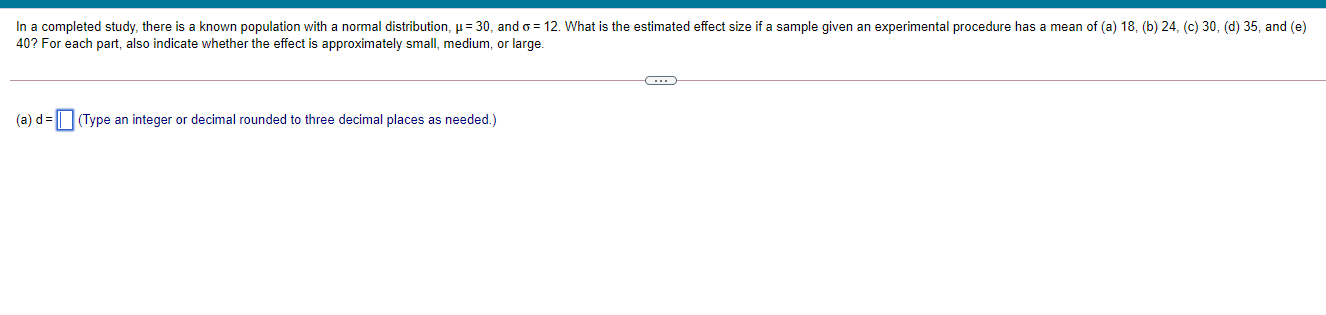 In a completed study, there is a known population with a