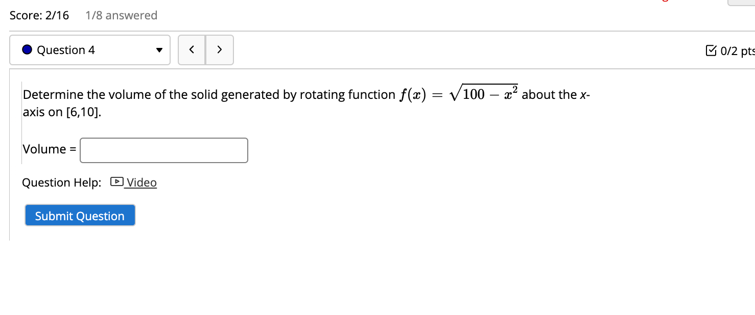 of the solid formed by rotating the region enclosed by y =