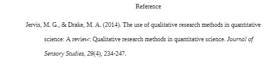 Reference Jervis, M. G., & Drake, M. A. (2014). The use