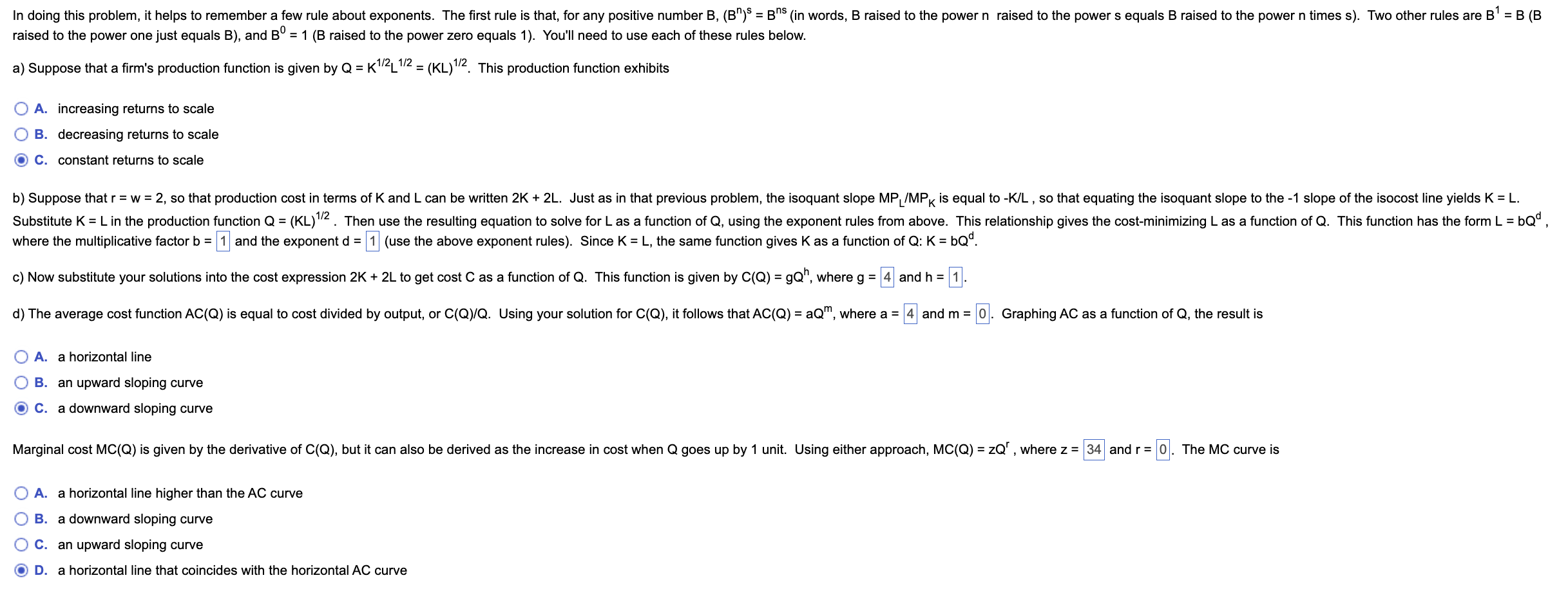  In doing this problem, it helps to remember a few rule
