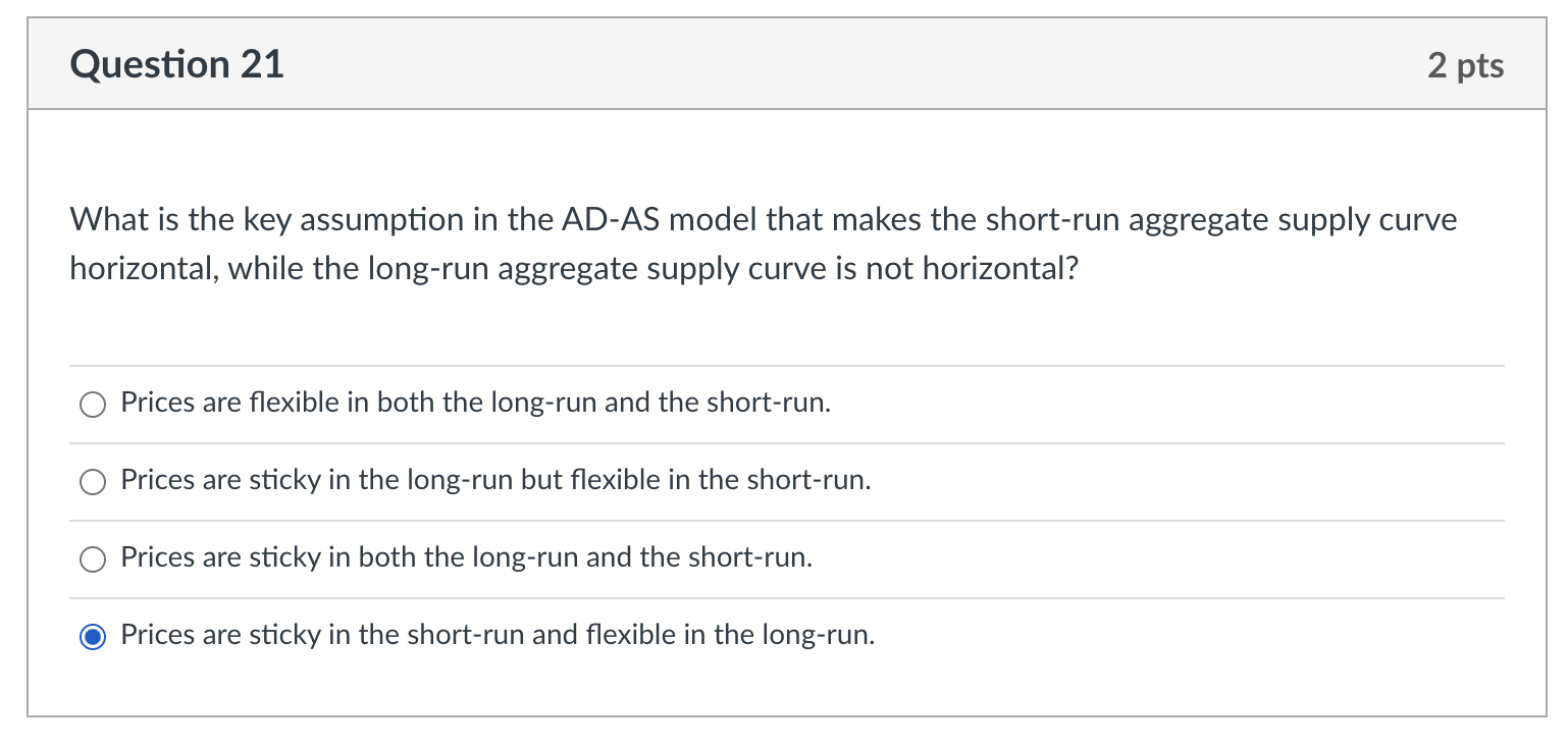 price in the short run and an increase in output in the