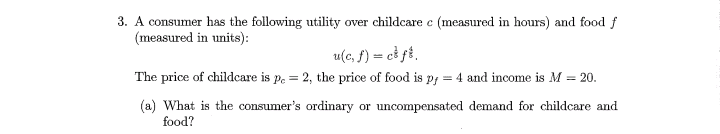 = lage+ on be the (direct) utility function, where on and qu