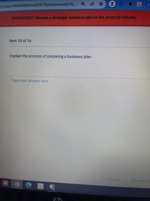  CPPREP5007 Develop a strategic businegs plan in the property industry Item