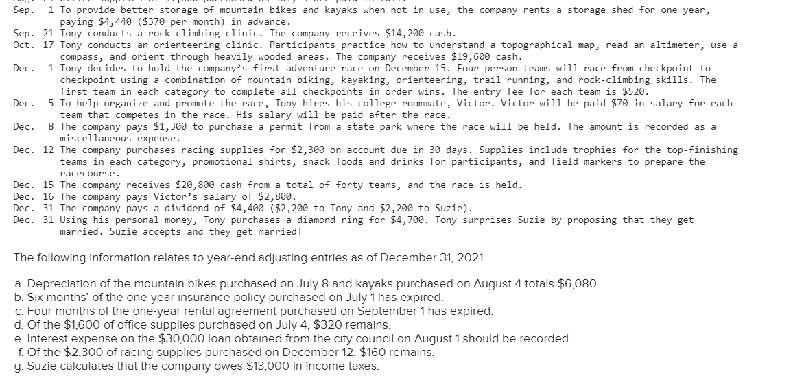 Equity, I miss BALANCE AT JULY 1 Tony and Suzie graduate from