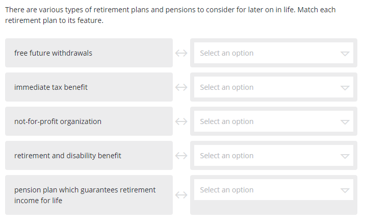  OPTIONS: - DEFINED BENEFIT PLAN - TRADITIONAL IRA - SOCIAL SECURITY