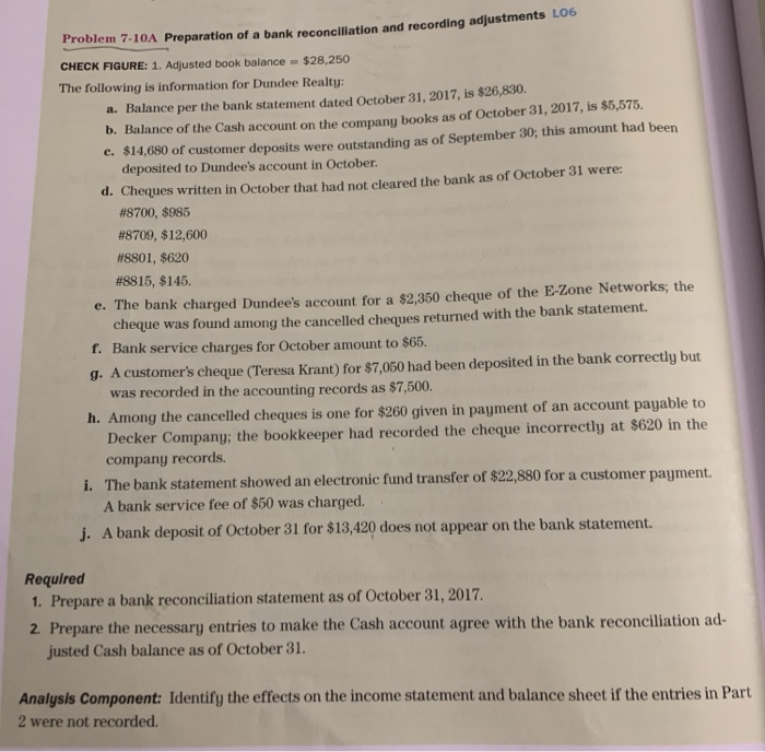 reimbursement and analysis of errors L04 Capital Irrigation has only a general