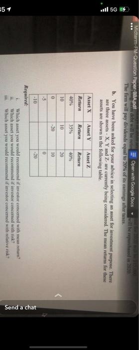  SOLVE ASAP PLEASE ... 5G 4 Midterm-FM-Question Paper-BBApd where Open with