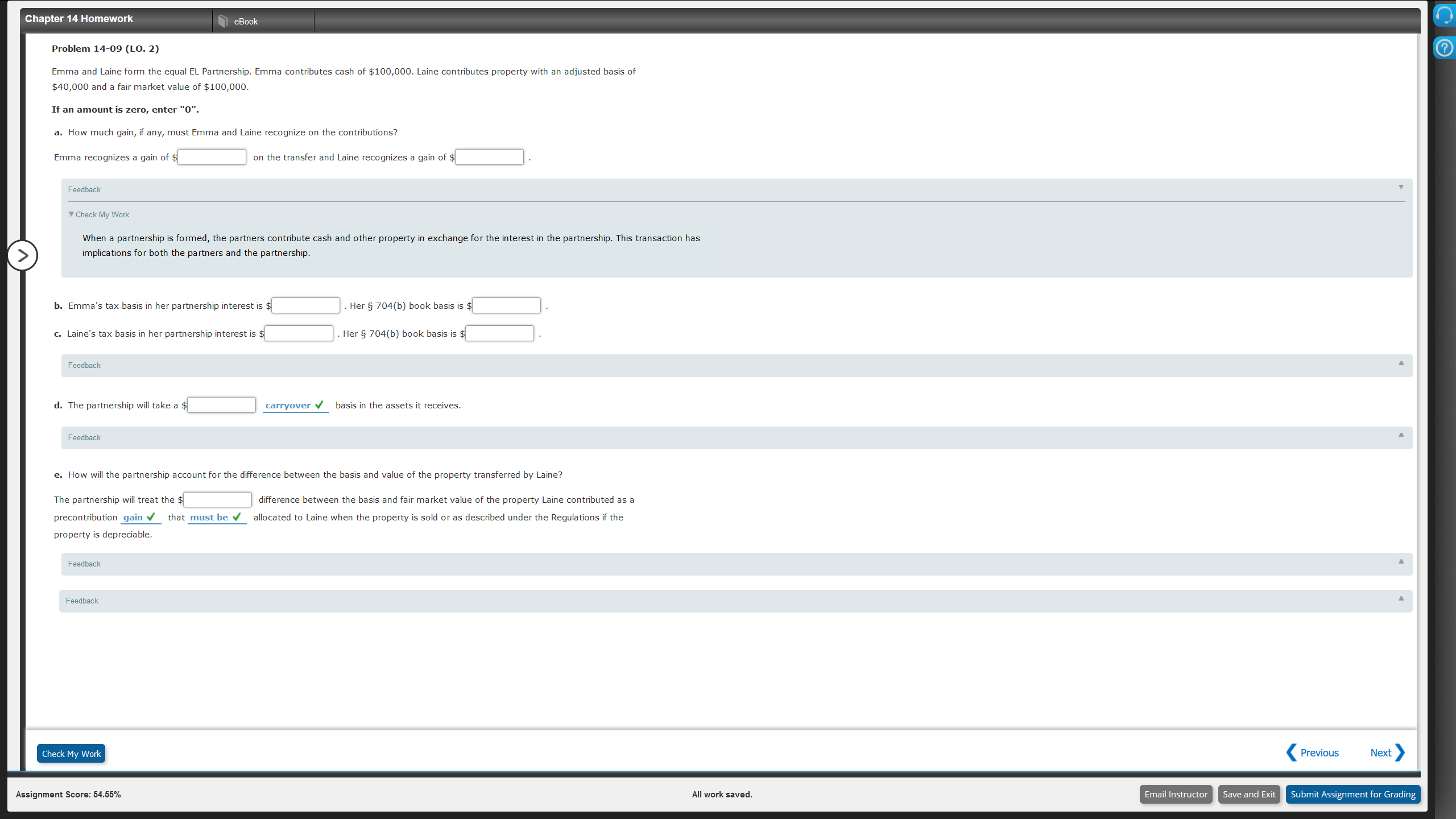  Please help me with the blanks, thanks. Chapter 14 Homework eBook