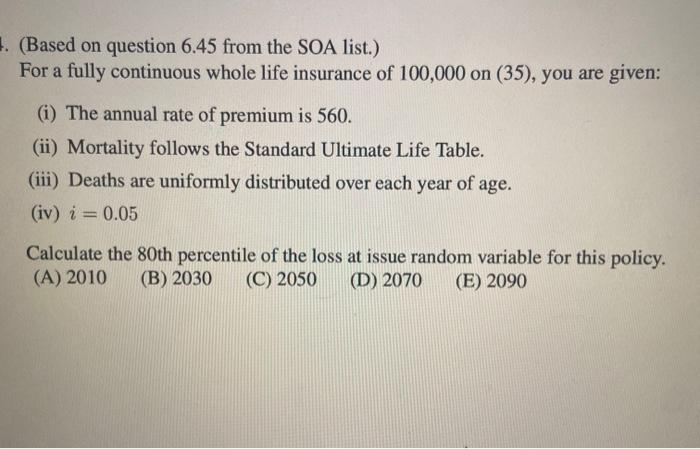  1. (Based on question 6.45 from the SOA list.) For a