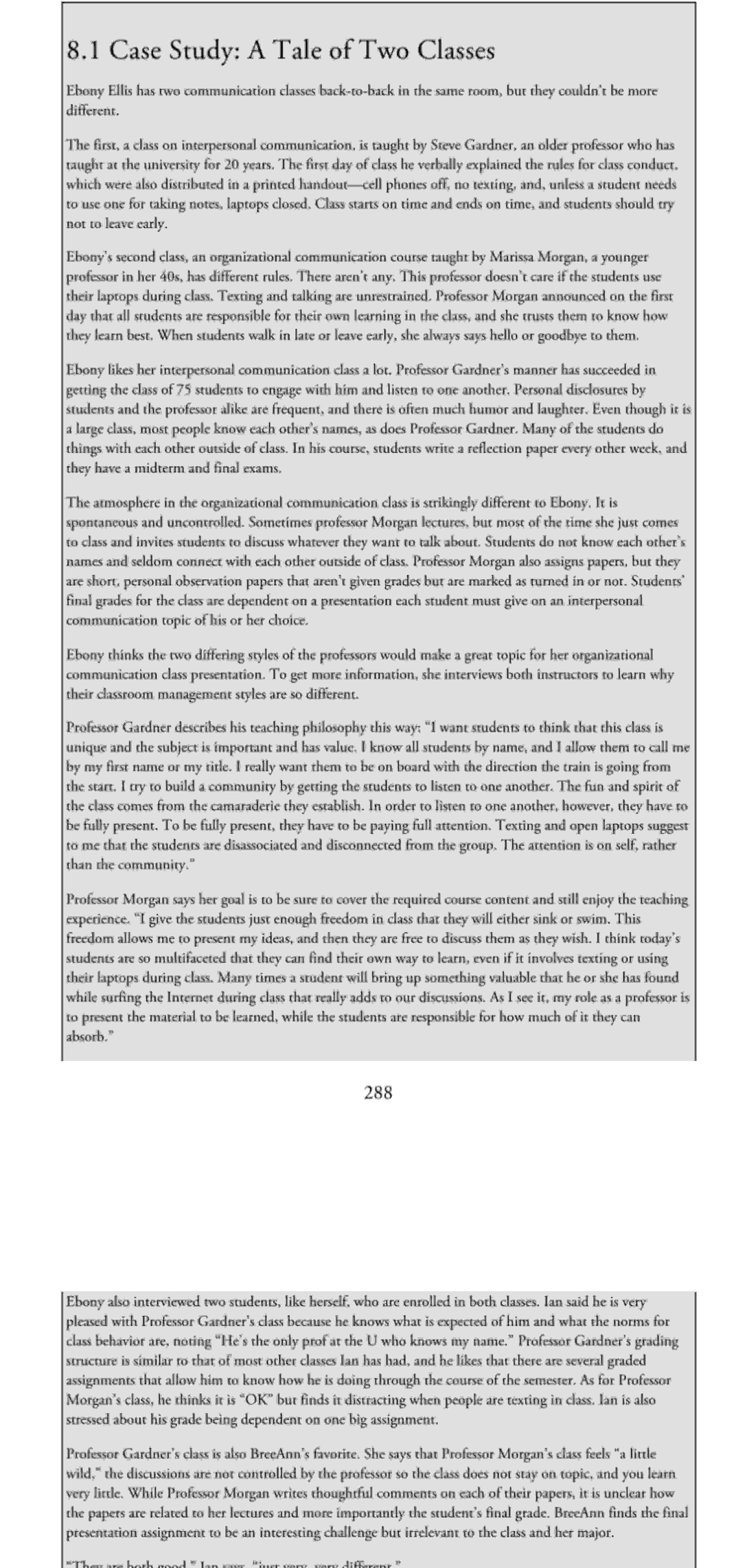  8.1 Case Study: A Tale of Two Classes Ebony Ellis has