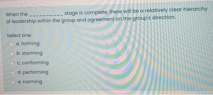  When the stage is complete, there will be a relatively clear