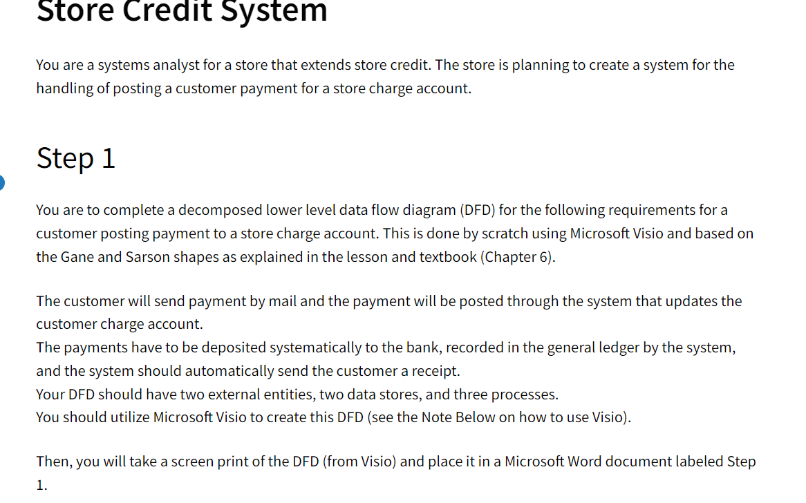  store crealt system You are a systems analyst for a store