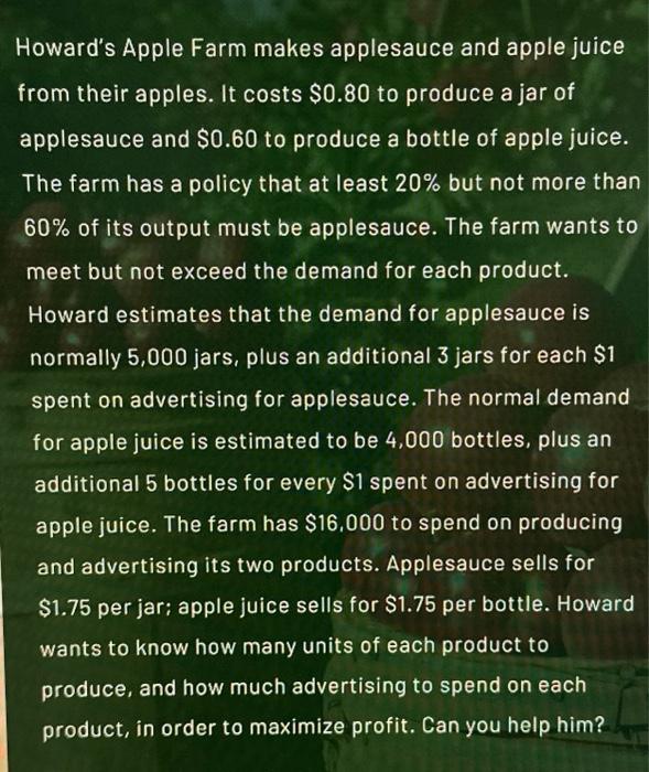 Create an excel solver for this problem. and show all work.