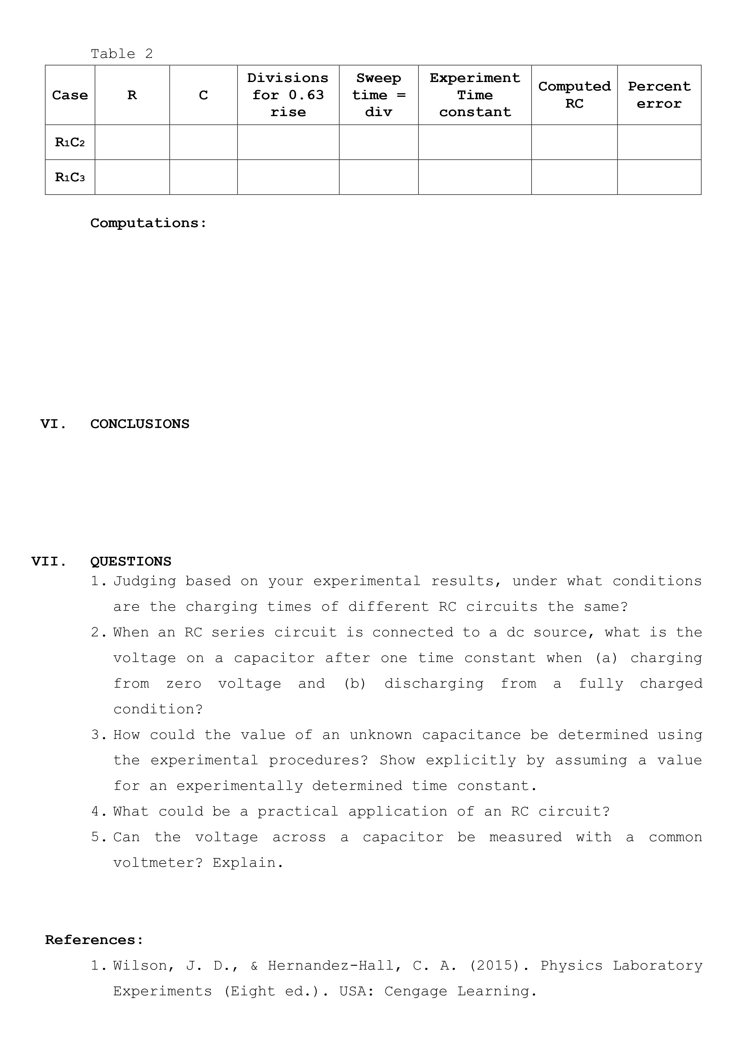 constant and what its value means in terms of circuit characteristics. '