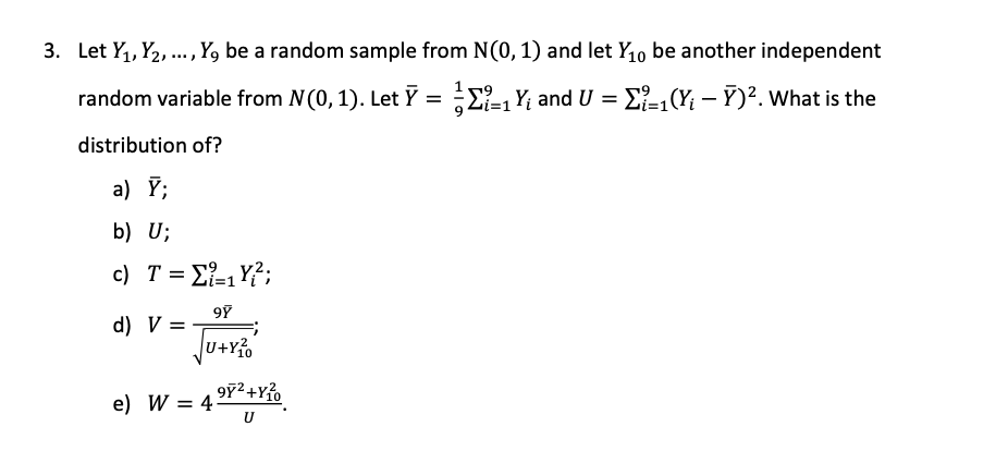 Please assist with practice problems and provide explanations, 3. Let Y1, Y2,