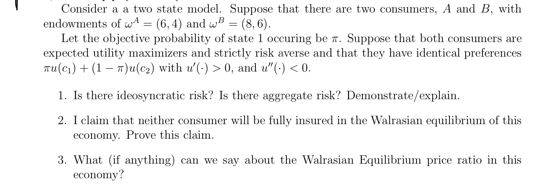  Consider a a two state model. Suppose that there are two