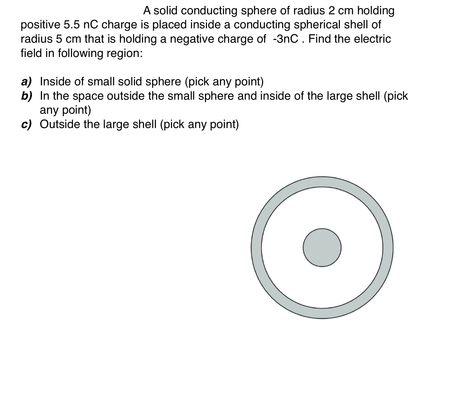 Please answer all parts. Thank you. A solid conducting sphere of radius