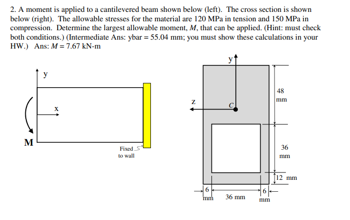 Getting lost in my math 2. A moment is applied to a