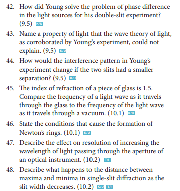  42. How did Young solve the problem of phase difference in