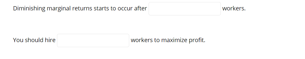 Please help with this practice question. Diminishing marginal returns starts to occur
