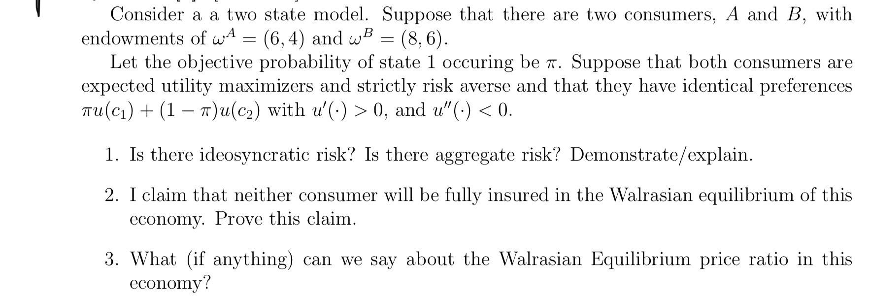 Consider a a two state model. Suppose that there are two