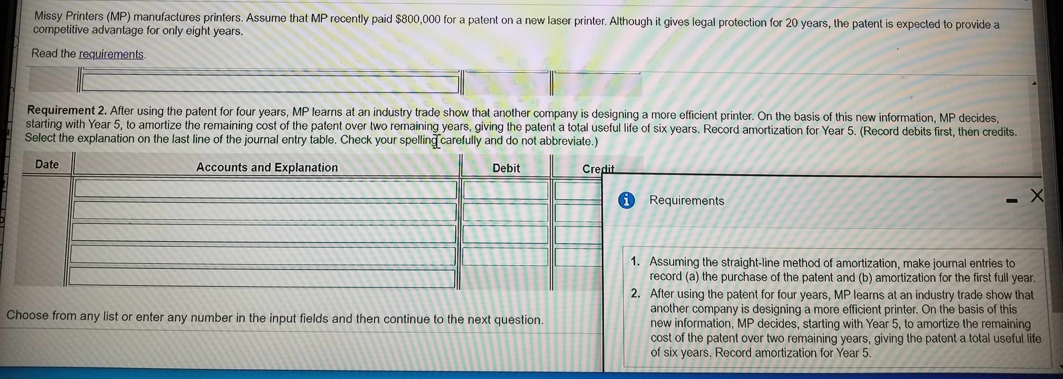  After using the patent for four years, MP learns at an