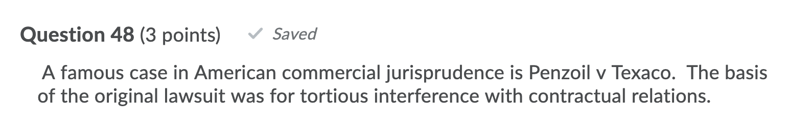Help me answer this question by choosing TRUE or FALSE. This question