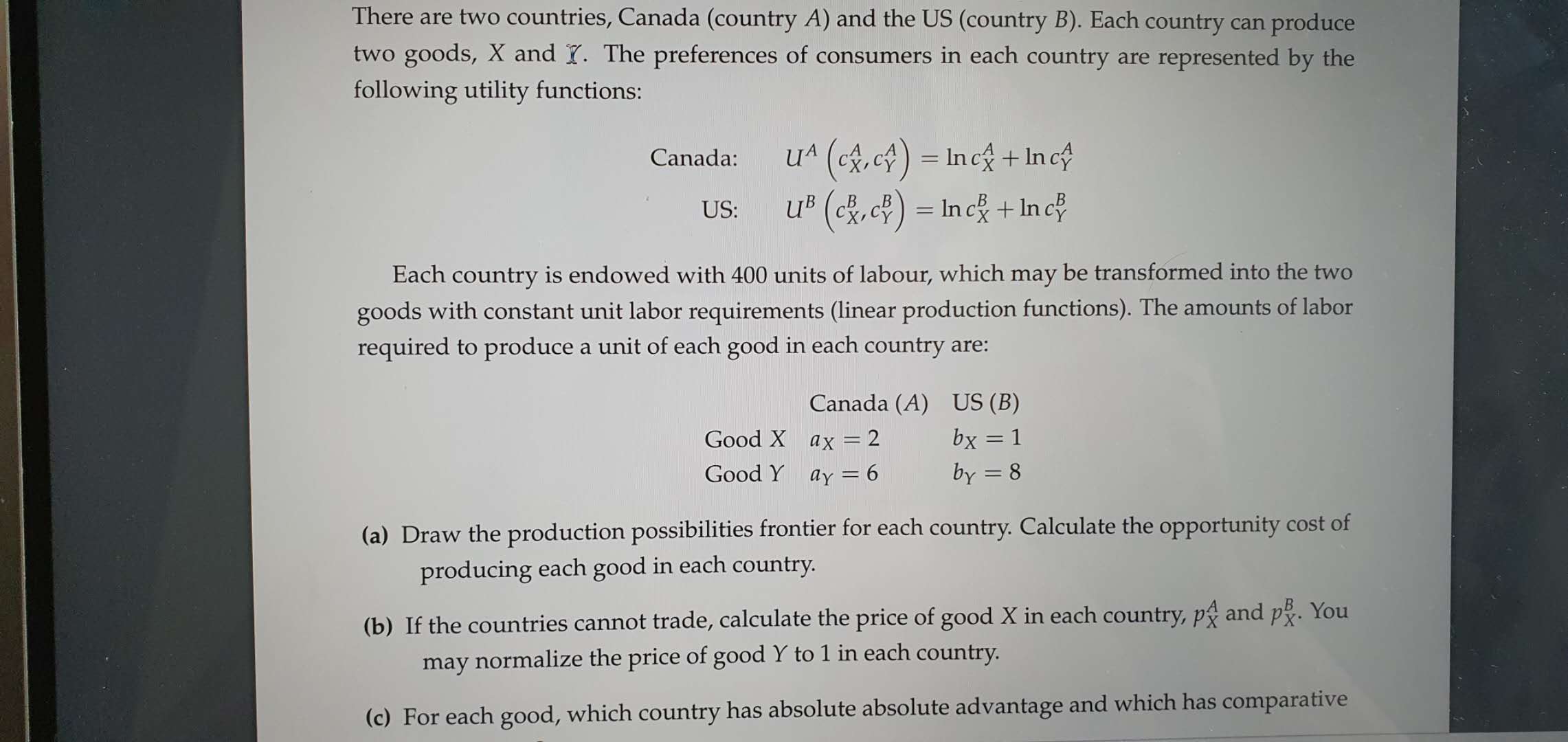 Can any tutor help me resolve those issues There are two countries,