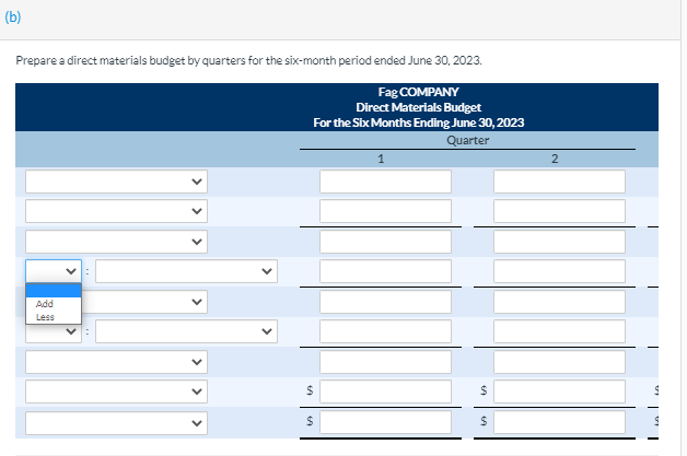 next quarter's production requirements 3. Ending finished goods inventory: 25%% of the