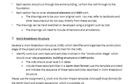 Each section should cut through the entire building, Le from the