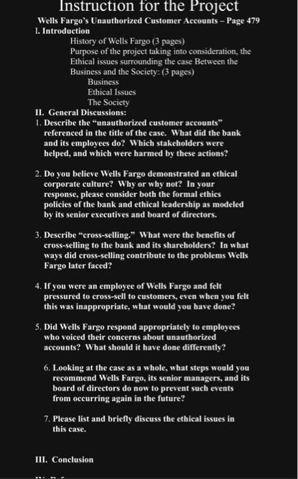  Instruction for the Project Wells Fargo's Unauthorized Customer Accounts - Page