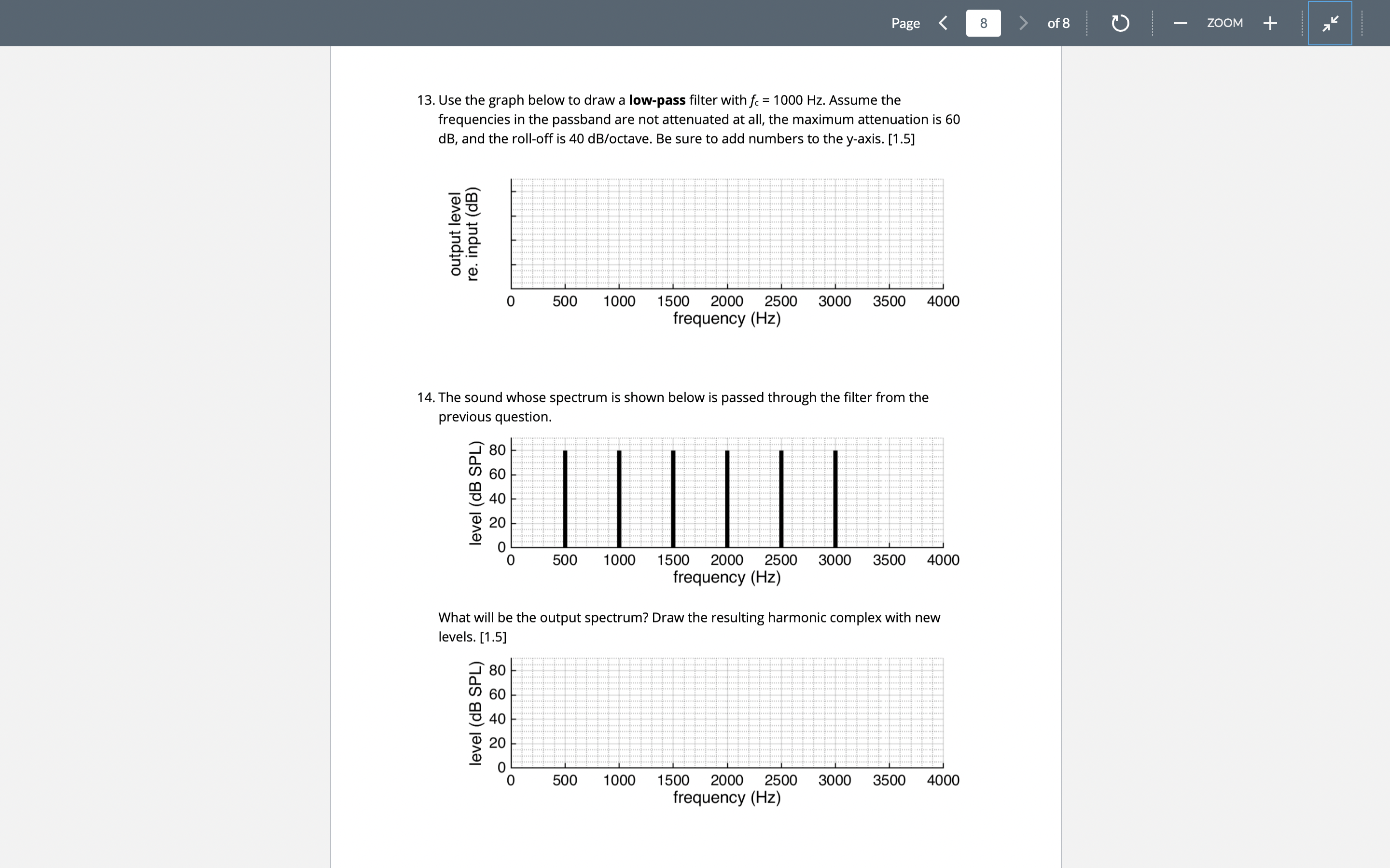 of 8 13. Use the graph below to draw a low-pass filter