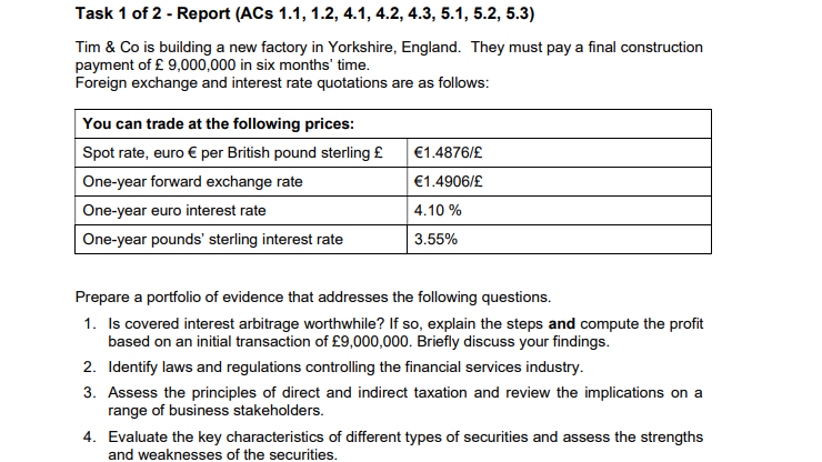  Task 1 of2 - Report {Asa 1.1, 1.2, 4.1, 4.2, 4.3,
