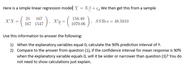 Here is a simple linear regression modell {If = Xi? +