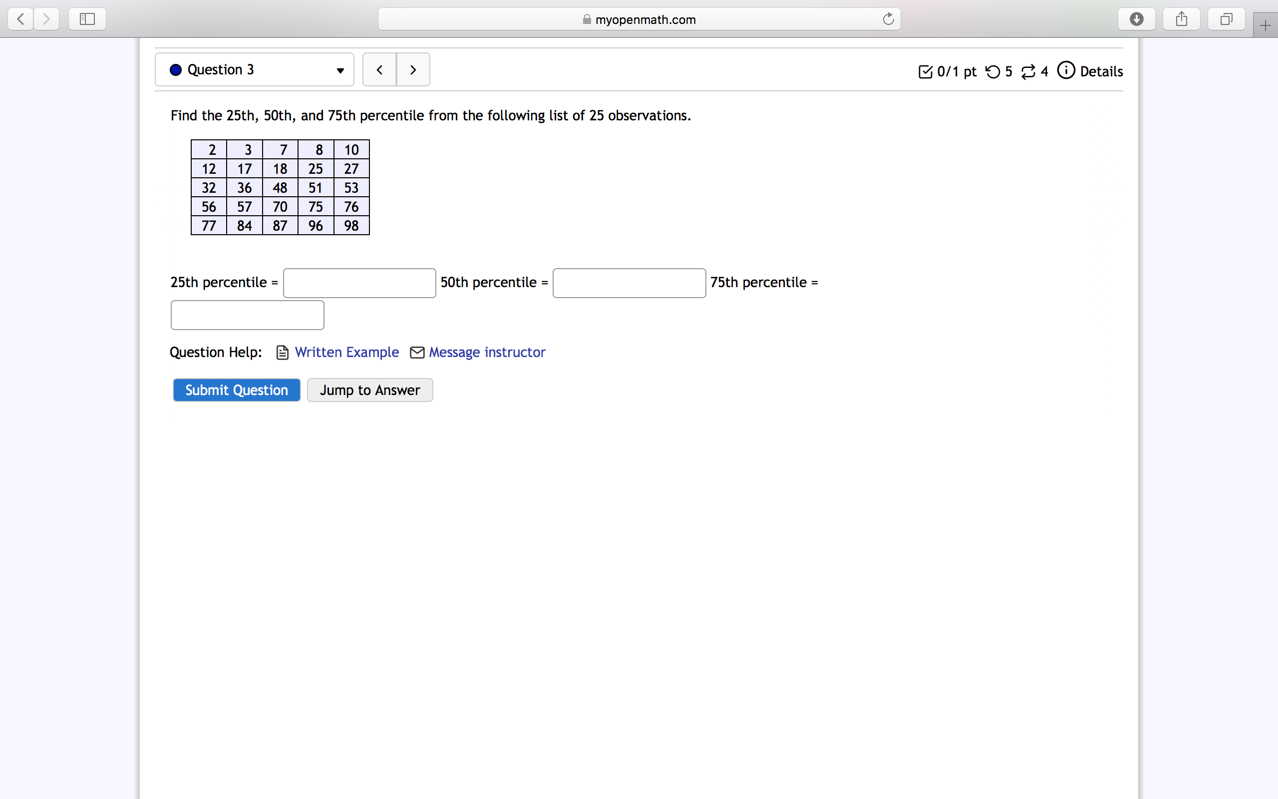 myopenmath.com C Question 3 0/1 pt 95 2 4 0 Details