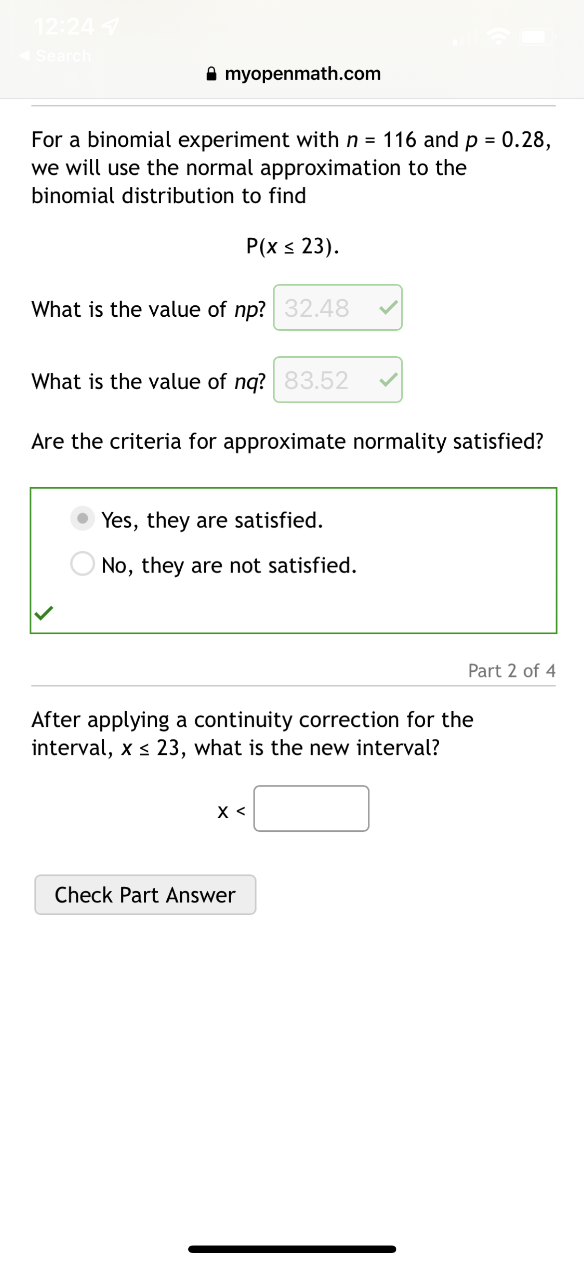 What is the value of np? What is the value of nq?