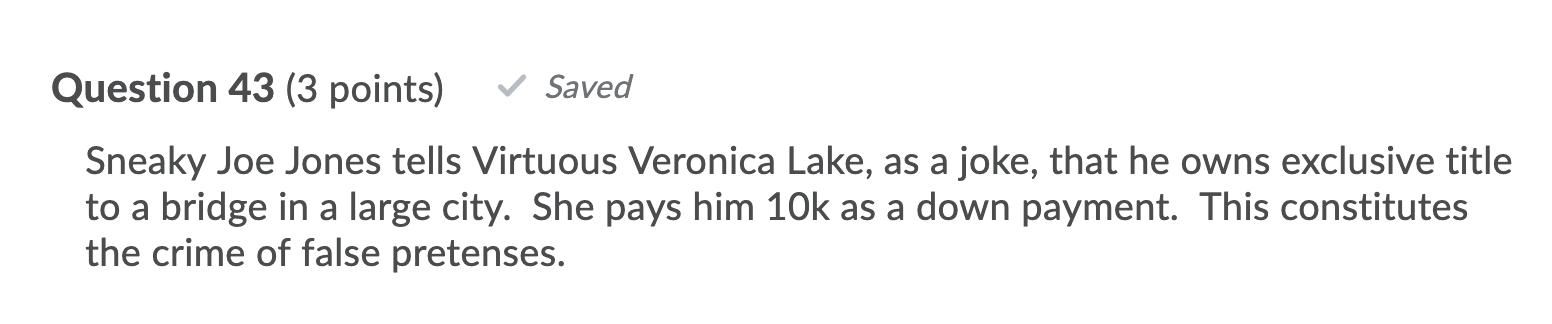 Help me answer this question by choosing TRUE or FALSE. This question