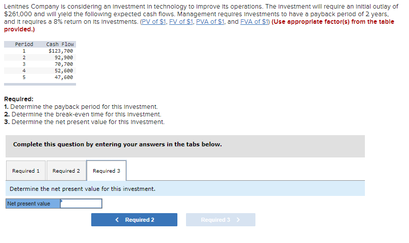 to Improve its operations. The investment will require an Initial outlay of