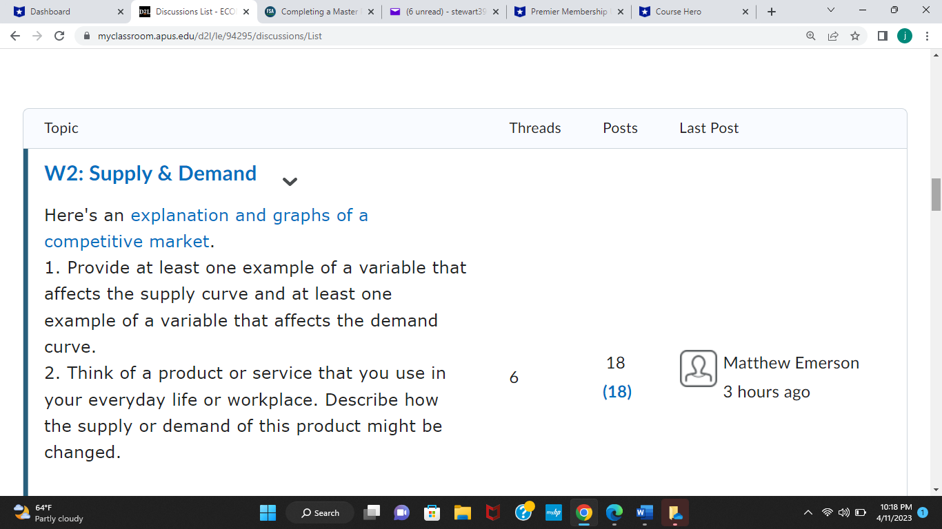 Dashboard X D21 Discussions List - ECO X (FSA Completing a