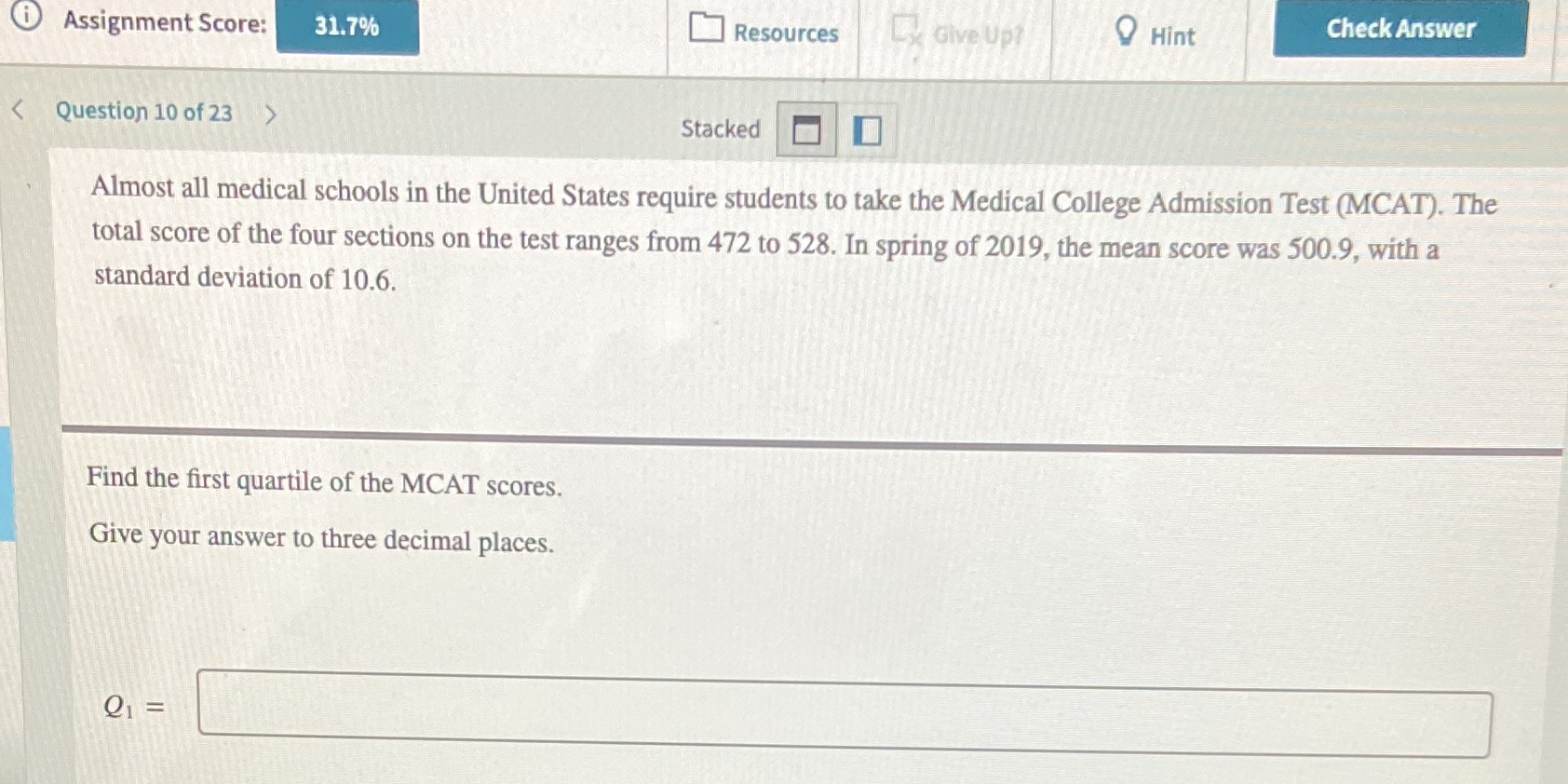 I do not understand when there's a range Assignment Score: 31.7% Resources