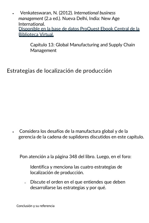 Venkateswaran, N. (2012). International business management (2.a ed.). Nueva Delhi, India: New