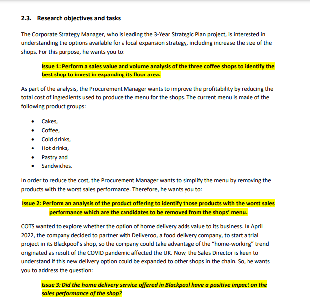 Please help me with this assignment. 2.3. Its-search objectives and tasks The