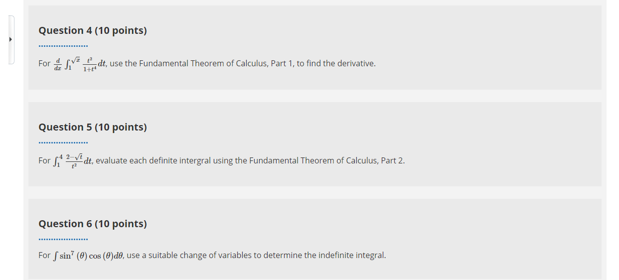 Question 4 (10 points) For Jive *+ dt, use the Fundamental